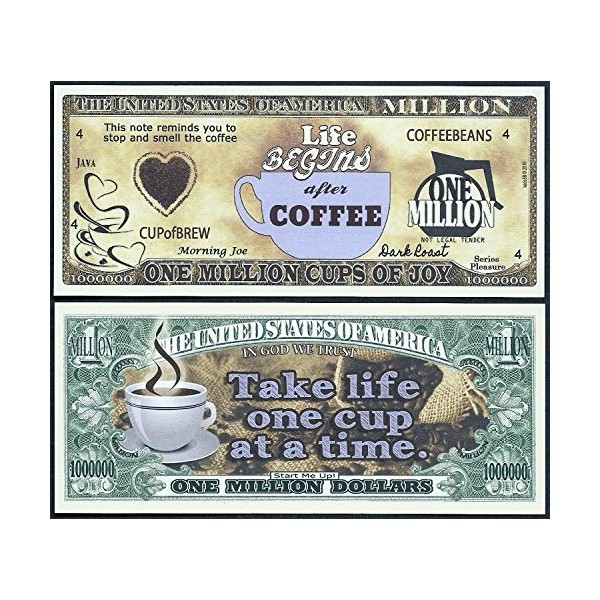 Coffee One Million Cups of Joy Dollar Bill - Lot
