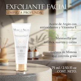 MARIE D'ARGAN Kit Crema Facial Oro 24K Día De 50 g, Crema De Noche De 50 g Y Exfoliante Facial De 75 ml, Antiarrugas, Hidratante, Aceite De Argán, Man