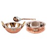 bona fide copper Serving Bowl,Stainless Steel Hammered Karahi and bowl