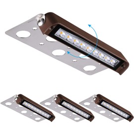 LEONLITE 7 Inch 4.5W LED Hardscape Lighting 270° Swivel, Retaining Wall Lights, 12-15V AC/DC Low Voltage, Paver Light, IP65 Waterproof, 5000K Daylight, 40000 Hours Lifespan, Pack of 4