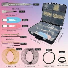 B1jounie YA Kit de Accesorios para El Cabello, 160 Piezas, Pinzas para El Cabello para Mujeres, Niñas, Danza, Ballet, Porristas, Viajes Con Caja de Almacenamiento