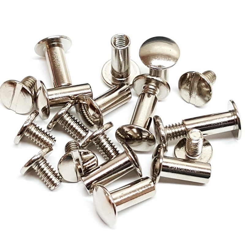10 Pack 1/2" Solid Chicago Screws Leather Repair Screw Post