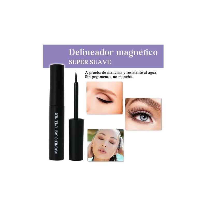 Kit Pestañas Magnéticas 5 Pares Reutilizables Sin Pegamento Fácil De