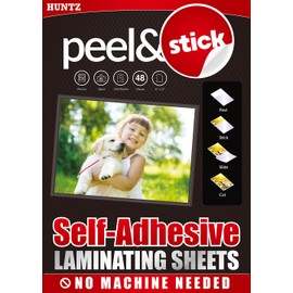 Huntz Self-Adhesive Laminating Sheets 9x12 – Pack of 48, Letter Size, 4 mil Thickness, Self-Sealing, No Machine Needed