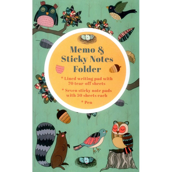 Memo & Sticky Notes Folder: Woodland Creatures: Small Folder Containing
