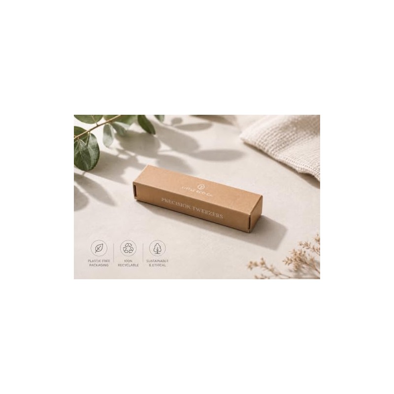 The Little Eco Company Tweezers with Brow Comb, Precision Slant