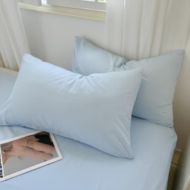 Cooling Pillowcase for Hot Sleepers, Ice Feeling Summer Cool Pillow Case, Blue Ice Pillow Case, Breathable Soft Lightweight Silk Smooth(F Pillowcase*1)