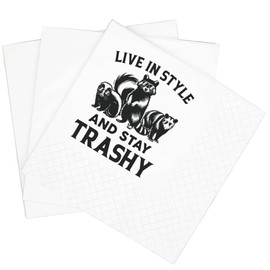 SharkBliss Funny Sarcastic Quotes Cocktail Napkins, 100 Pack Stay Trashy Skunk Raccon Opossum Funny Animal Adult Joke Wildlife Cocktail Napkins For Bachelor Birthday Party 2-Ply, 5x5" (Stay Trashy)