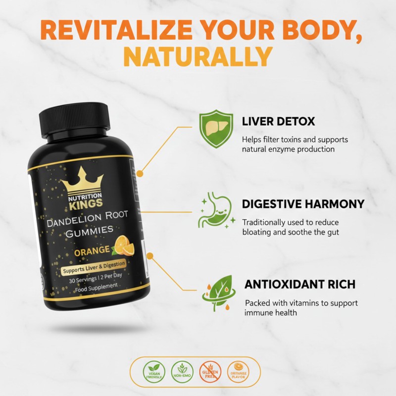 Dandelion Root Gummies – Liver Cleanse & Detox Support, Water