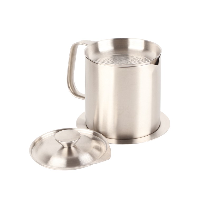 Grease Container 304 Stainless Steel Dustproof Large Capacity Fine Strainer