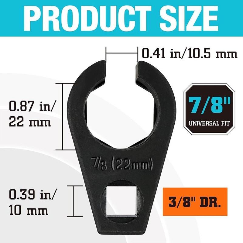 PAIKIUU Oxygen Sensor Socket Wrench 22mm 3/8" Lambda Sensor Socket