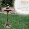 Alpine Corporation TEC106-BZ 35” Tall 3-Tier Pedestal Water Fountain with