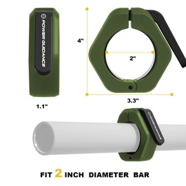 POWER GUIDANCE Barbell Collars Barbell Clips,2 inch Olympic Barbell Clamps, Weight Clamps Quick Release Barbell Collar for Olympic Lifts and Strength Training (Dark Green)