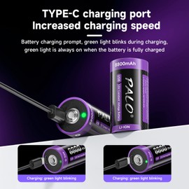 Mspalocell D Cell Lithium Rechargeable Batteries 6 Pack,1.5V 8800mAh Rechargeable Lithium D Batteries with 4 in 1 USB-C Charging Cable for Flashlights Clocks Tools Toy