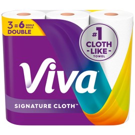 Viva Signature Cloth Paper Towels, Choose-A-Sheet Size, 3 Double Rolls, 86 Sheets per Roll (Packaging May Vary)