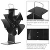 COSTWAY 4-Blade Stove Fan, Multi-Function Fuel Heat Powered Fan, Saving