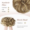 FESHFEN Messy Bun Hair Piece - Large Wavy Curly Elastic