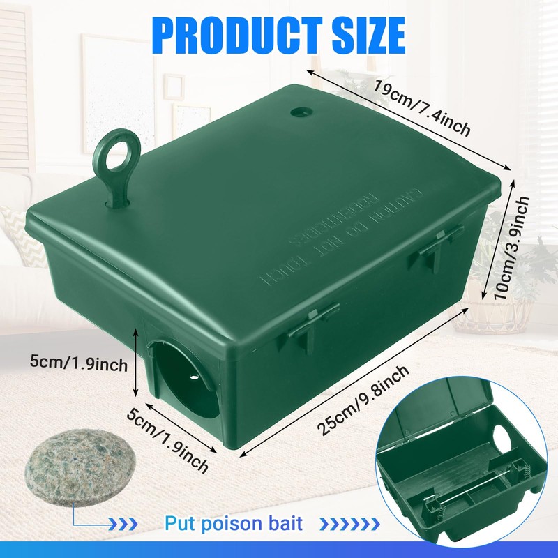 4 Pack Rat Bait Stations Large Rodent Bait Station with