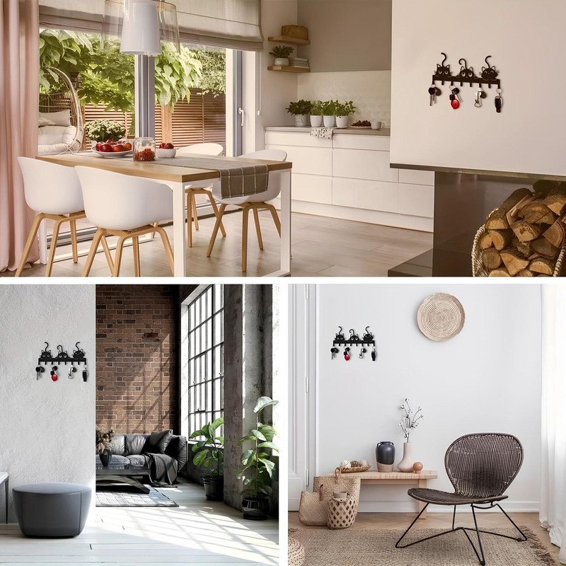 Pyuyan Key Holder Wall Mounted, Creative Coat Hooks for Wall