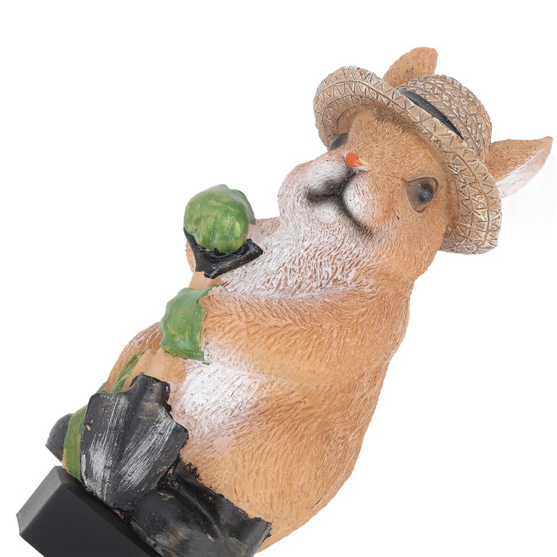 Solar Garden Light Bunny Statue Plastic IP65 Waterproof All Weather