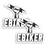 2 x 10cm E-Biker Lightning Bolt Vinyl Stickers - Black