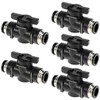 QWORK Pack of 5 Pneumatic Connectors Pneumatic Stop Valve for
