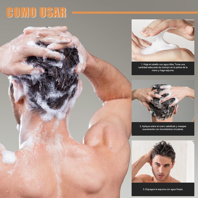 2PCS Champú Anticaída，Reduce la caída del cabello，tratamiento Reparador Capilar, Para
