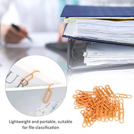 180 clips para carpetas, 3 cajas de clips de papel, color naranja, pequeño, portátil, con forma de pin, suministros escolares para el hogar, clip para suministros de organización de documentos en el h