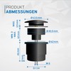 kör4u Design Pop Up Valve Black Matt 1 1/4 Inch