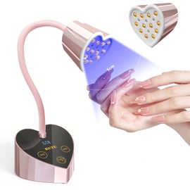 BETE Mini UV Nail Lamp Flash Cure Gel Nail Polish, 360° Foldable Gooseneck UV LED Nail Lamp with Smart Sensor, USB Portable Cordless 30W Rechargeable Nail Dryer with 3 Timers for Salon Home DIY