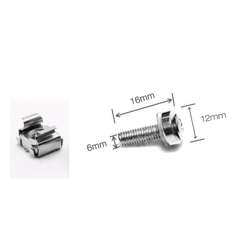 Lancher 60-Pack M6 x 16mm Screws and Cage Nuts for