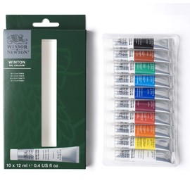 Winsor & Newton Winton Oil Paint, Set of 10 x 12ml Tubes, 1490701