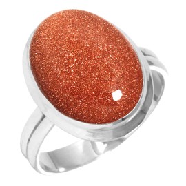 Jeweloporium 925 Silver Ring for Women Size W Brown Gold Sunstone Gemstone Vintage Silver Ring Christmas - Gift Solitaire Jewelry