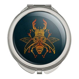 Steampunk Stag Beetle Compact Travel Purse Handbag Makeup Mirror