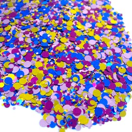 Circus Round Glitter Shapes Solvent Resistant Glitter Lips for tumblers Polyester Nail Art Confetti (1oz)