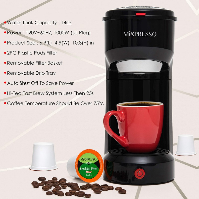 Mixpresso 2-in-1 Coffee Maker – Single Serve & Ground Coffee