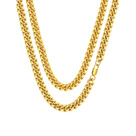 FaithHeart Stainless Steel Chain for Men, Punk Curb Chain 36 cm - 75 cm, 10 mm Solid Cuban Necklace for Birthday, Valentine's Day