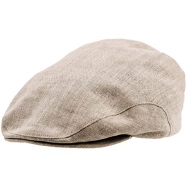 Sterkowski Derby Linen Scally Cap | Summer Newsboy Hats for Men | Linen Sun Hat Womens Hat Irish Scally Cap Cabby Hat Linen Hat Women Linen Hat Men Stylish Cap Beige 60 cm