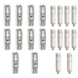 TL TOOLEGIN Brass Patio Misting Kit – 10 Brass Micro-Nozzles & 10 3/8″ Slip Connectors for Outdoor Cooling (UNC 10/24, 0.012″ Precision Orifice, 15-280 psi)