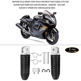 VPZMT Front Foot Pegs for Suzuki GSX1300R GSX1300 Hayabusa 1999-2012, GSX650F 2008-2012, GSX1400 2002-2008, V-Strom 650 1000 DL650 DL1000 All Years