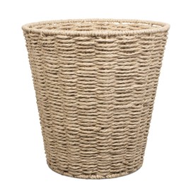 woodluv Round Waste Paper Basket Bin - Rubbish Bin for Bedroom, Bathroom, Offices or Home