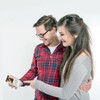 Mr. & Mrs. Panda Personalisierte Foto Postkarte Pinguin Pommes -