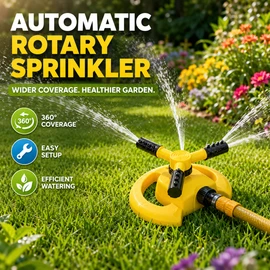 Automatic Rotary Garden Sprinkler Set for Lawn Irrigation – 360° Water Spray Nozzle for Plants & Yard Care