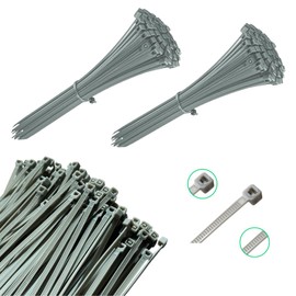 Viceree 200 Cable Ties, Grey, 3.6 x 200 mm, Perfect for Workshop Accessories & General Applications, Durable and Robust, Cable Ties Resealable, Cable Ties, Grey, High Quality