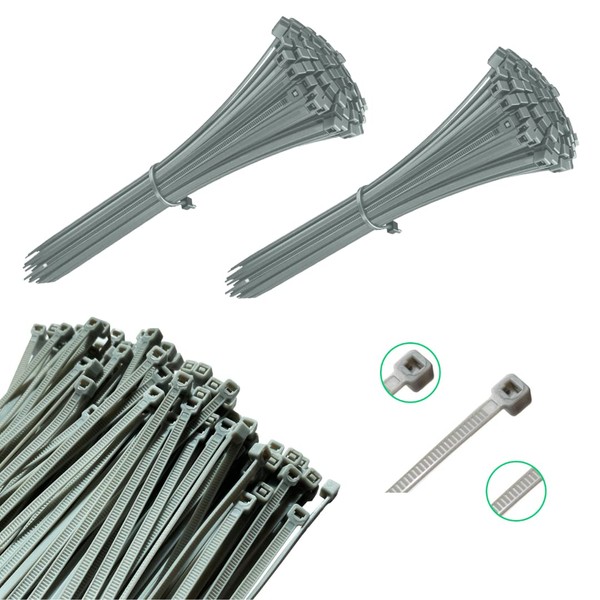 Viceree 200 Cable Ties, Grey, 3.6 x 200 mm, Perfect