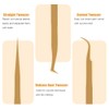 Pinzas de pestañas para extensiones de pestañas, juego profesional de