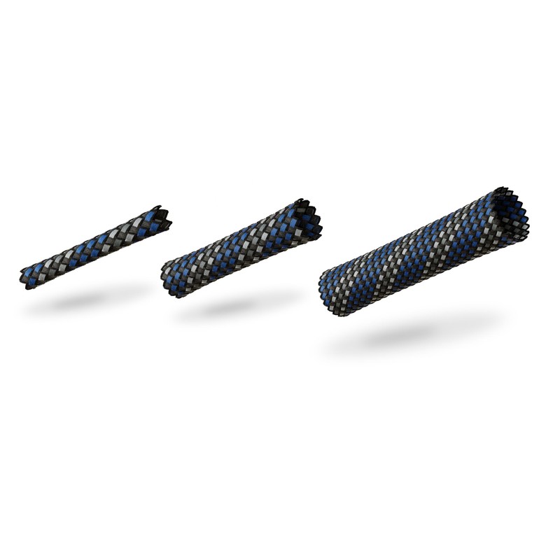 VIABLUE Sleeves, braid tube, blue/blue, size big for cable diameter