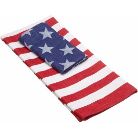 Design Imports DII Oh My Stars Dishcloth Towel Set Patriotic Americana July 4