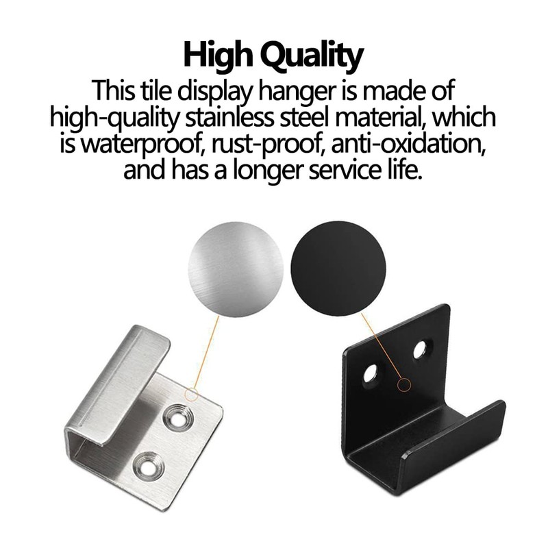 8Pcs Stainless Steel Tile Display Hanger, Heavy Duty Bracket Wall