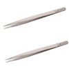 2 Pcs Precision Tweezers Set, Stainless Steel Fine Tip Tweezers